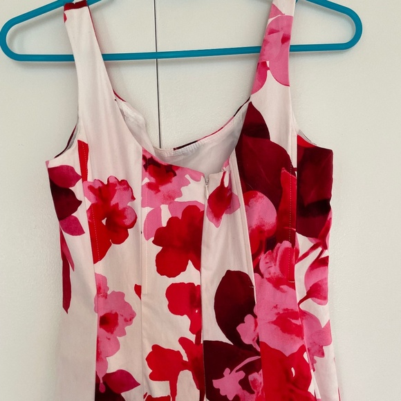 Nine West Red and Pink Floral Fit and Flare Dress Size 2 π·πΊπ· - Picture 6 of 13